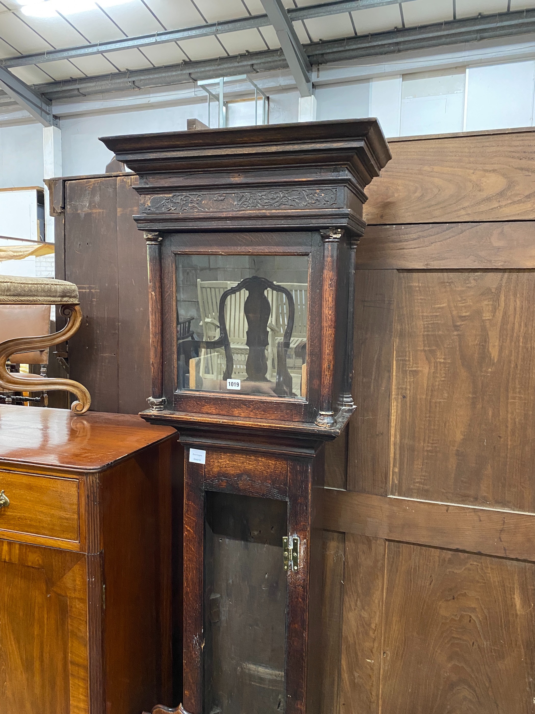 A George III oak 30 hour longcase clock, marked Rich. Street, Bridgenorth, height 212cm
